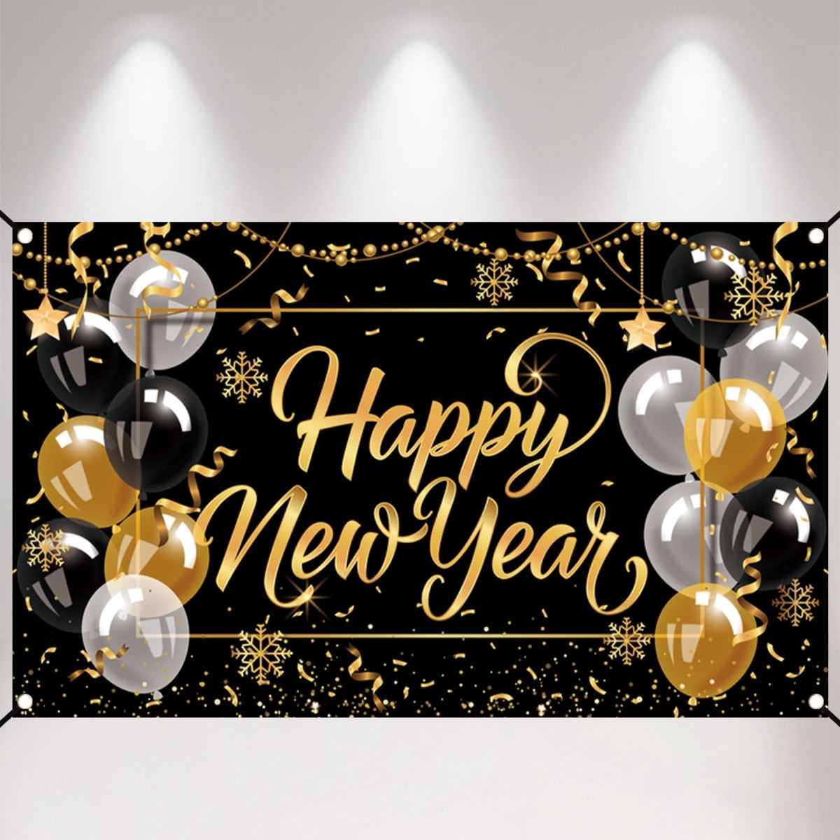 Happy New Year Banner New Years Eve Party Supplies 2026 Large Hanging ...