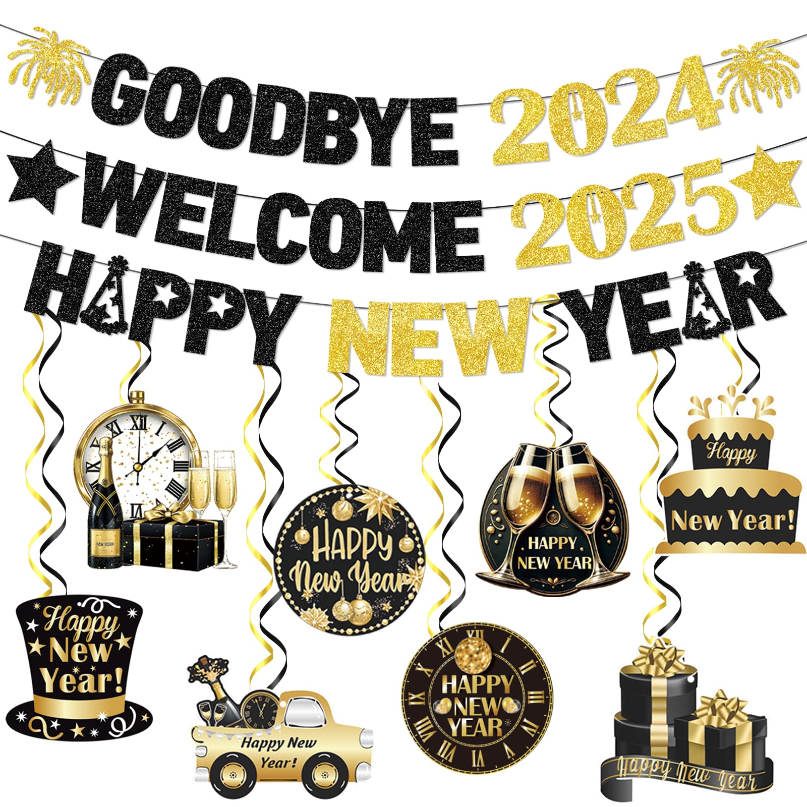 Happy New Year Banner MMF7 Goodbye 2024 Welcome 2025 Banner New Years