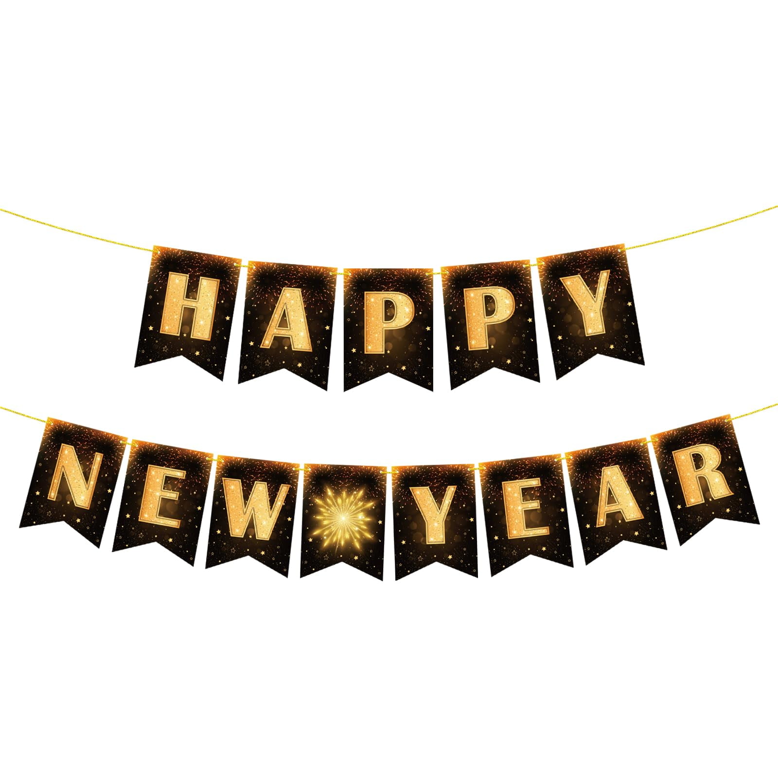 , Happy New Year Banner No DIY, NYE Decorations 2025, New Years Eve