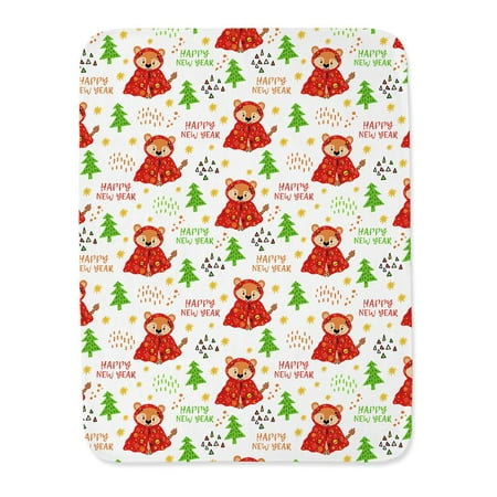 Happy New Year Bear Pattern Blanket -Image by Shutterstock,