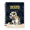 thumbnail image 1 of Happy New Year British Shorthair Welcome 2025 Balloon Firework Party Spiral Bound Journal Cat Lover Kitten Owner Gifts 5x7in Spiral Notebook - 01014, 1 of 5