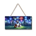 thumbnail image 1 of Happy New Year Bulldog Family Cheer Winter Midnight Firework Landscape Wood Sign Dog Lover Gifts Idea Hanging Wall Home Decor - 02025, 1 of 5