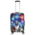 thumbnail image 1 of Happy New Year Bulldog Family Cheer Winter Midnight Firework Travel Luggage Cover Dog Lover Gifts Idea Suitcase Dust Protective Decor - 02025, 1 of 5