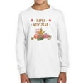 thumbnail image 1 of Happy New Year Cat W Presents  Long Sleeve Toddler -Image by Shutterstock,  2 Toddler, 1 of 4
