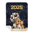 thumbnail image 1 of Happy New Year Cavalier King Charles Spaniel Welcome 2025 Balloon Firework Party Cozy Sherpa Blanket Dog Lover Gifts Warm Soft Throw Blanket - 01014, 1 of 5