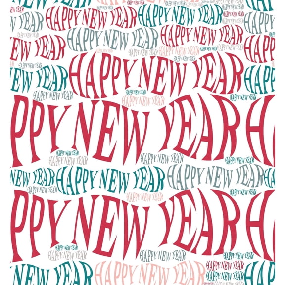 TNCT Happy New Year Celebration Pattern Edible Image Chocolate Transfer Sheet, Multicolor