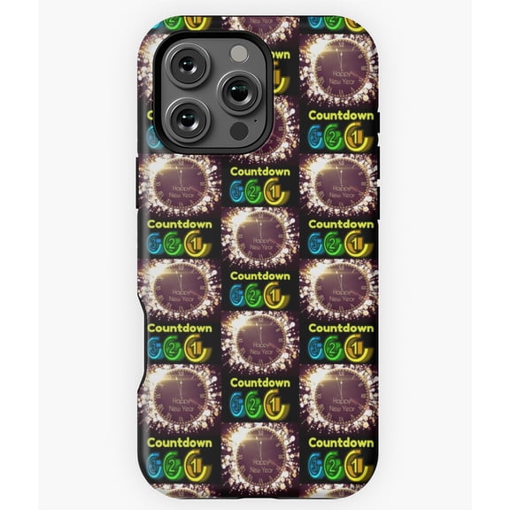 Happy New Year Clock Countdown Party Phone Case for iPhone 16 15 14 13 12 11 Pro Max