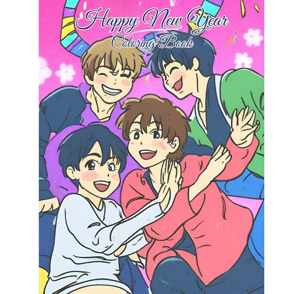 Happy New Year Coloring Book: Festive New Year Coloring Book for Ages 3 to 8 Years old, Awesome Gift for Kids, (Paperback)