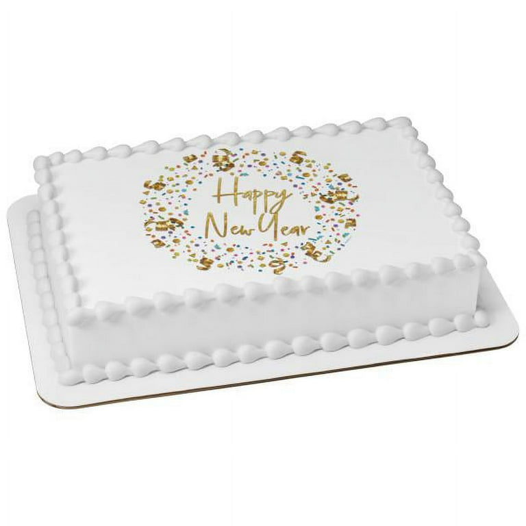 Happy Cakes エシャルプ シロ Happy New Year Fireworks Edible Cake Topper Image ABPID56807