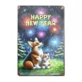thumbnail image 1 of Happy New Year Corgi Family Cheer Winter Midnight Firework Vertical Metal Aluminum Sign Welsh Corgi Dog Lover Gifts Idea Wall Art Home Decor - 02025, 1 of 5