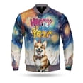 thumbnail image 1 of Happy New Year with Corgi Fireworks Holiday Xmas Winter 2025 All Over Print 3D Baseball Jacket Welsh Corgi Dog Lover Gifts Idea Bomber Jacket Softball - 00025, 1 of 6