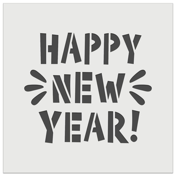Happy New Year DIY Cookie Wall Craft Stencil - 4.5 Inch