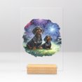 thumbnail image 1 of Happy New Year Dachshund Family Cheer Winter Midnight Firework Acrylic Plaque Sign Ashwood Base Wiener Dog Lover Gifts Idea Home Desk Decor - 02025, 1 of 5