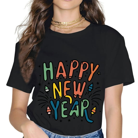 Happy New Year Day Eve Party Fireworks Confetti Costume T-Shirt
