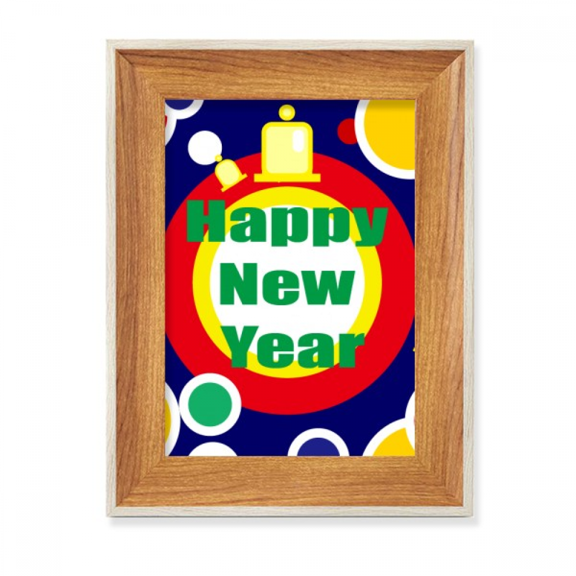 Happy New Year Day Wishes Desktop Wooden Photo Frame Display Picture Art Painting Multiple Sets
