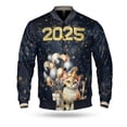 thumbnail image 1 of Happy New Year Devon Rex Welcome 2025 Balloon Firework Party All Over Print 3D Baseball Jacket Cat Lover Kitten Owner Gifts Bomber Jacket Softball - 01014, 1 of 6
