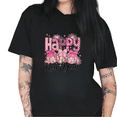 thumbnail image 1 of Happy New Year Disco Ball Print Tshirt Graphic Tees Shirts Black S-5XL Tops, 1 of 5