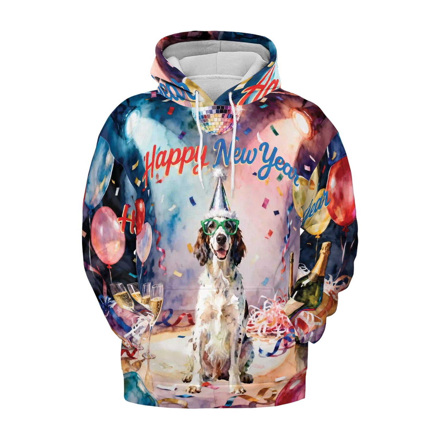 Happy New Year English Setter Chills on Year-End Party All Over Print ...