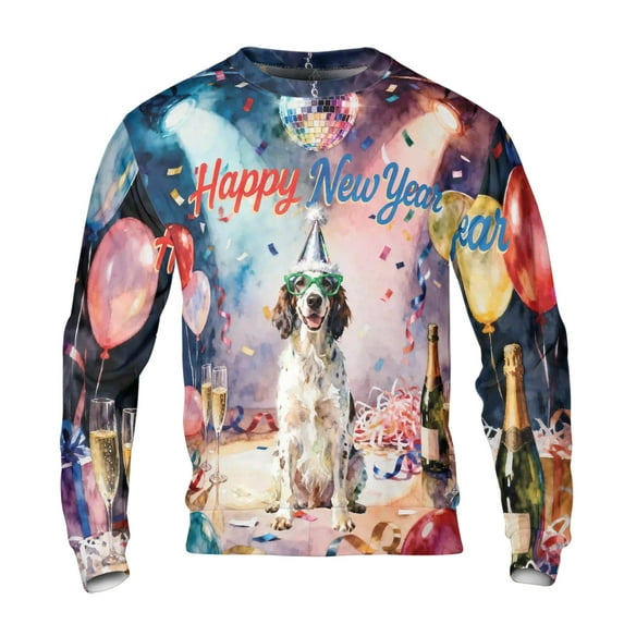 Happy New Year English Setter Chills on Year-End Party All Over Print ...