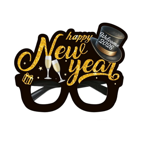 Happy New Year Eyeglasses Decorations, 2026 Ne w Year Party Glasses Party Favors for Eve Party Decorations Celebration (7x4Inch, New Year)