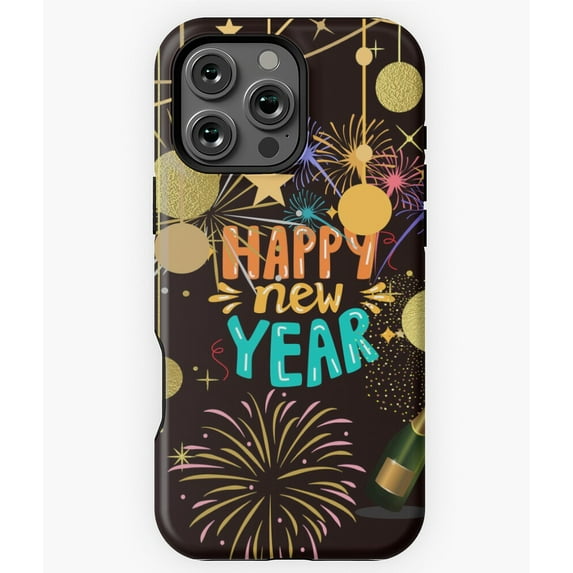 Happy New Year Festive Celebration Phone Case for iPhone 16 15 14 13 12 11 Pro Max