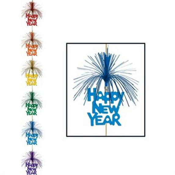 Happy New Year Firework Stringer - Multi-color Case Pack 12