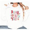 thumbnail image 1 of Happy New Year Fireworks Theme Graphic Tee T Shirt Top Colorful Party Tops Trendy Hooded long-sleeved White S-2XL, 1 of 6
