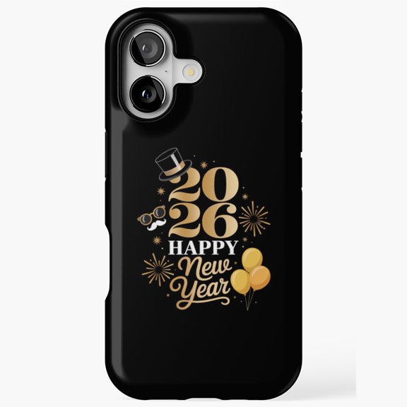 Happy New Year Future Celebration Art iPhone Case 17 through 11 Pro Max