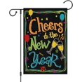 thumbnail image 1 of Happy New Year Garden Flag 12.5x18 Vertical Double Sided, Cheers To The New Year Burlap Decorative Flag for Holiday Party Yard Outdoor, 1 of 6