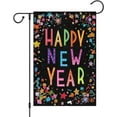 thumbnail image 1 of Happy New Year Garden Flag Double Sided 12.5x18 Inch Small Burlap Party Welcome Winter Holiday Yard Outdoor Flag Outside House Decor (Only Flag), 1 of 6