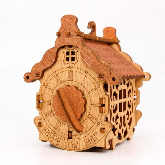 Happy New Year Gift Puzzle Box Lock - DIY Wooden kit