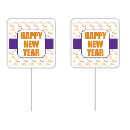 Happy New Year Gold & Purple Cupcake Picks – 12 Pack