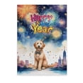 thumbnail image 1 of Happy New Year with Goldendoodle Fireworks Holiday Xmas Winter 2025 Vertical Matte Canvas Poster Doodle Dog Lover Gifts Idea Wall Art Home Decor - 00025, 1 of 5
