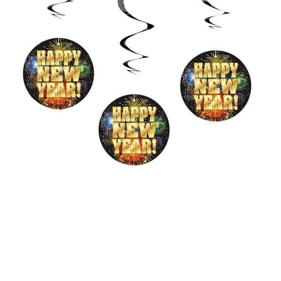 Happy New Year Hanging Swirls (3)