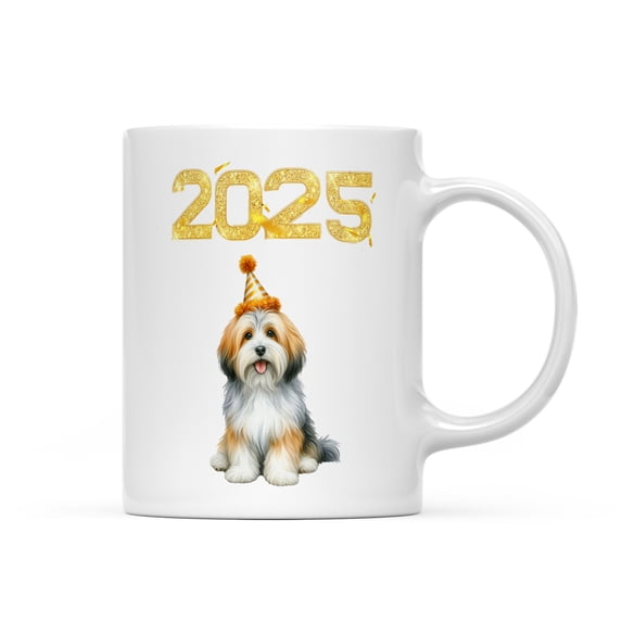 Happy New Year Havanese Welcome 2025 Balloon Firework Party Mug Havanese Dog Lover Gifts Idea Coffee Tea Cup - 01014