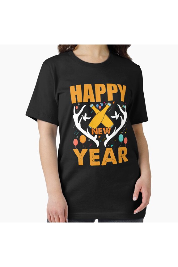 Happy New Year Hunting Gift Design For Hunter Funny Top New Unisex T-Shirt , up to Size 5XL