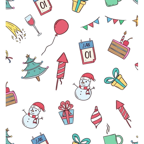 Happy New Year January 1st Snowman Pattern Edible Icing Image Cake Topper, by Tnct.