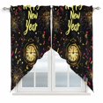 thumbnail image 1 of Happy New Year Kitchen Window Curtains, Swag Curtains Valance for Bedroom Living Room Bathroom, Colorful Abstract Art Rod Pocket Window Treatment Curtain Block Drapes 2 Panels 36"x63", 1 of 9