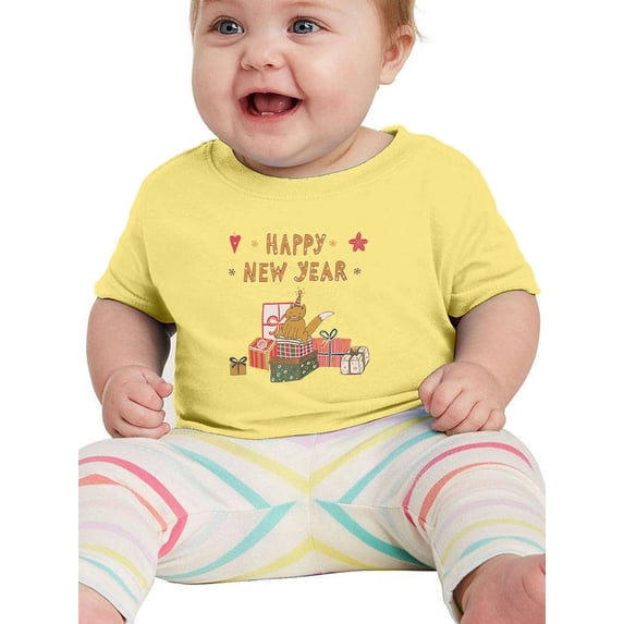 Happy New Year Kitten W Gifts T-Shirt Infant -Image by Shutterstock, 6 Months