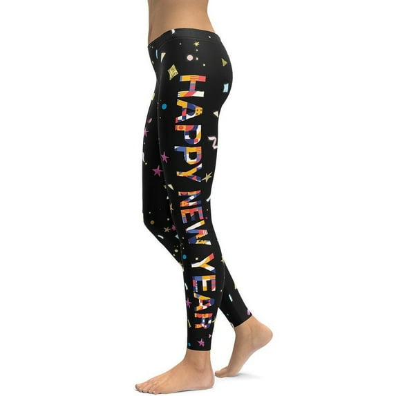 Happy New Year Leggings Size: XS for Women | FIERCEPULSE