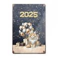 thumbnail image 1 of Happy New Year Maine Coon Welcome 2025 Balloon Firework Party Vertical Metal Aluminum Sign Cat Lover Kitten Owner Gifts Wall Art Home Decor - 01014, 1 of 5