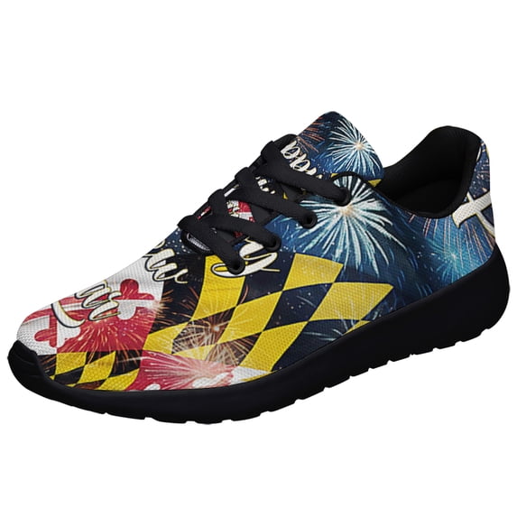 Happy New Year Maryland Shoes Sneakers for Women Men Black Size 7