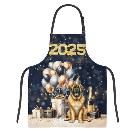 Happy New Year Mastiff Welcome 2025 Balloon Firework Party Apron Mastiffs Dog Lover Gifts Idea for Cooking Grilling Baking Painting Gardening - 01014