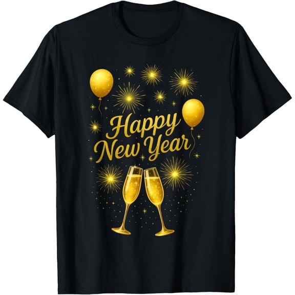 Happy New Year Matching New Year Eve Party Supplies NYE 2026 T-Shirt Shirts
