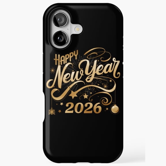 Happy New Year Midnight Countdown Clock Gold Sparkle Midnight iPhone 11 12 13 14 15 16 17 Pro Max Case