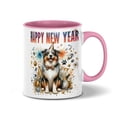 thumbnail image 1 of Happy New Year with Miniature American Shepherd Fireworks Holiday Xmas Winter 2025 11oz Accent Two-tone Mug MAS Dog Lover Gifts Coffee Tea Cup - 00025, 1 of 5