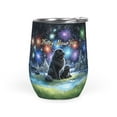 thumbnail image 1 of Happy New Year Newfoundland Family Cheer Winter Midnight Firework 12oz Stainless Steel Wine Tumbler Insulated Cup with Lid Newfie Dog Lover Gifts - 02025, 1 of 5