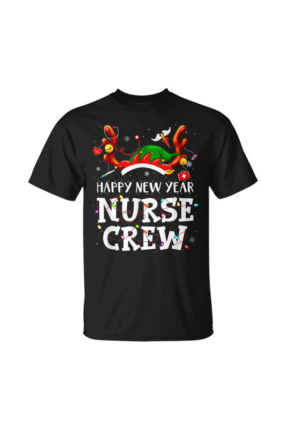 Happy New Year Nurse Crew Santa Favorite Nurse Christmas Men Women Tshirt Graphic Print Un