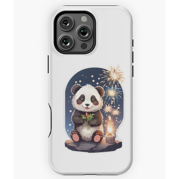 Happy New Year Panda Celebration Gift Phone Case for iPhone 16 15 14 13 12 11 Pro Max