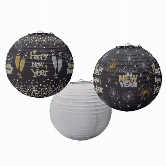 Happy New Year Paper Lanterns, 3ct